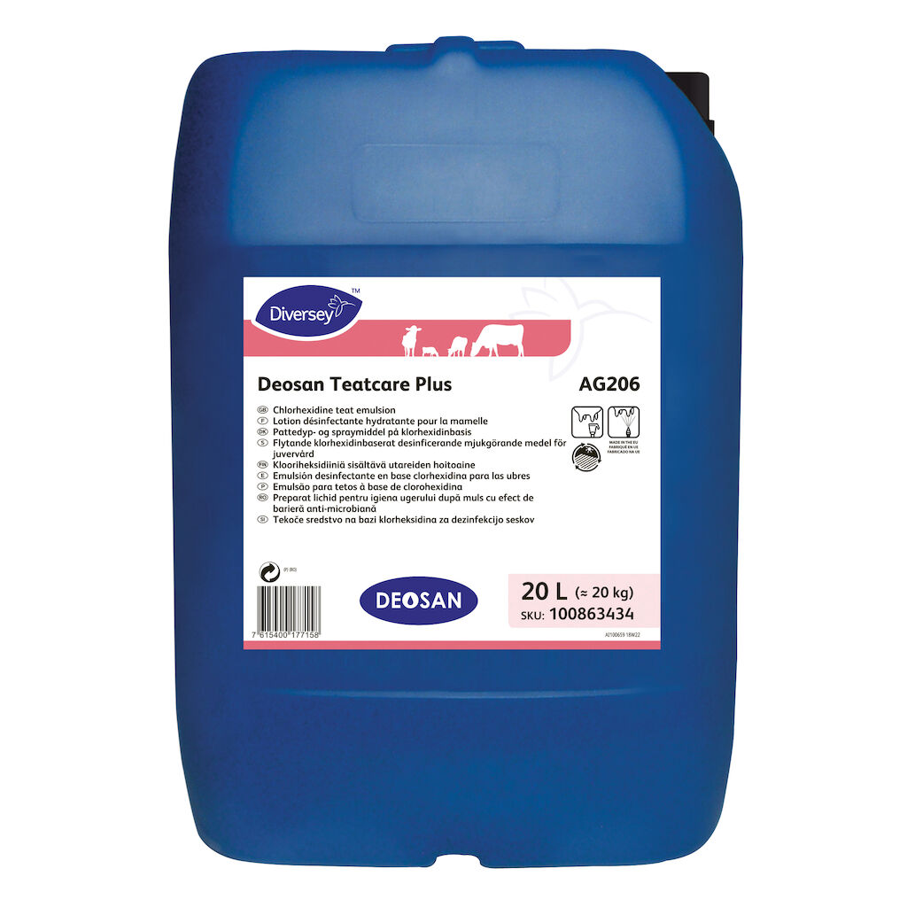 Deosan Teatcare Plus AG206 20L - Klooriheksidiinivedinkastoemulsio